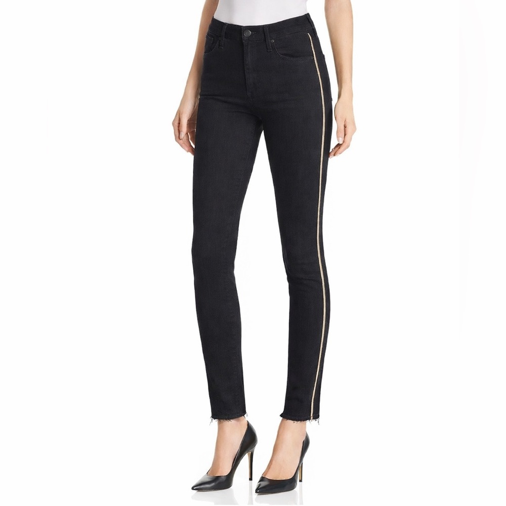 Mother Looker Skinny Jeans High Waisted Hemmed Not Guilty‎ Black 24